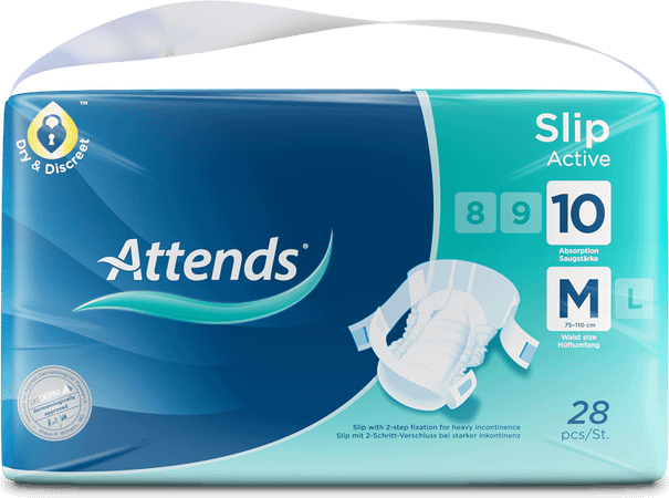 Attends Slip Active 10 Medium 1x28