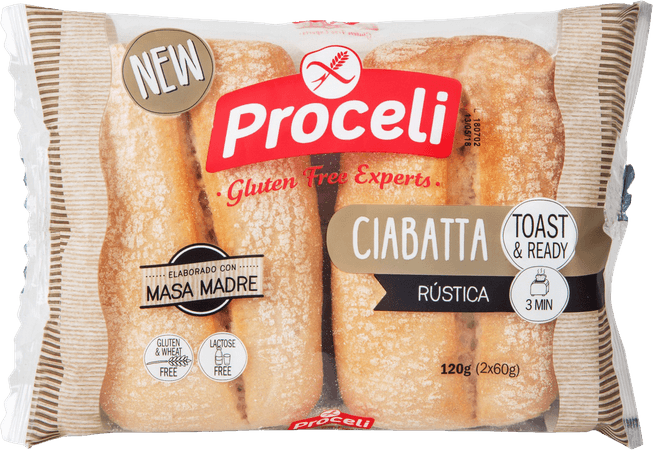 Proceli Ciabatta Rustica 120 gr 2x60 gr  -  Revogan