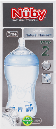 Nuby Nt Roze Zuigfles Met Softflexac Antikoliekspeen Medium Flow - 330 ml  -  New Valmar