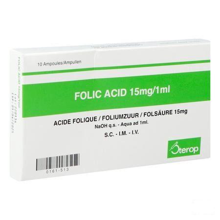 Acide Folique Iv Amp 10 X 15 mg/1 ml  -  Sterop