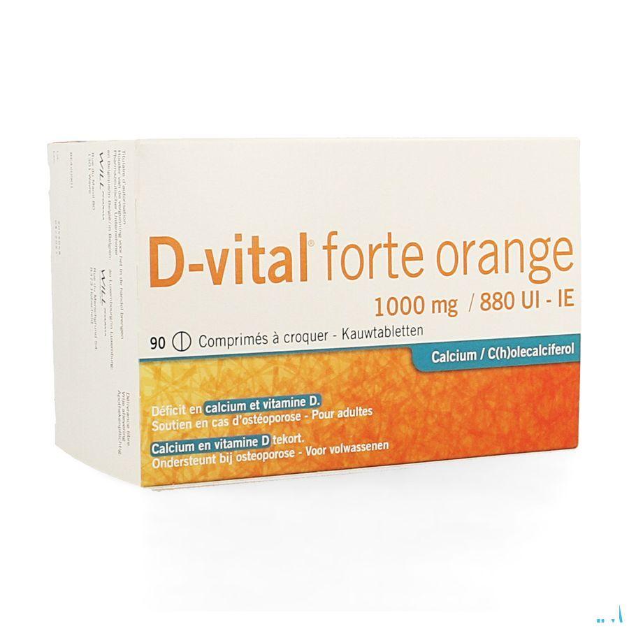D Vital Forte Sinaas 1000 mg/880IE Kauwtabletten 90