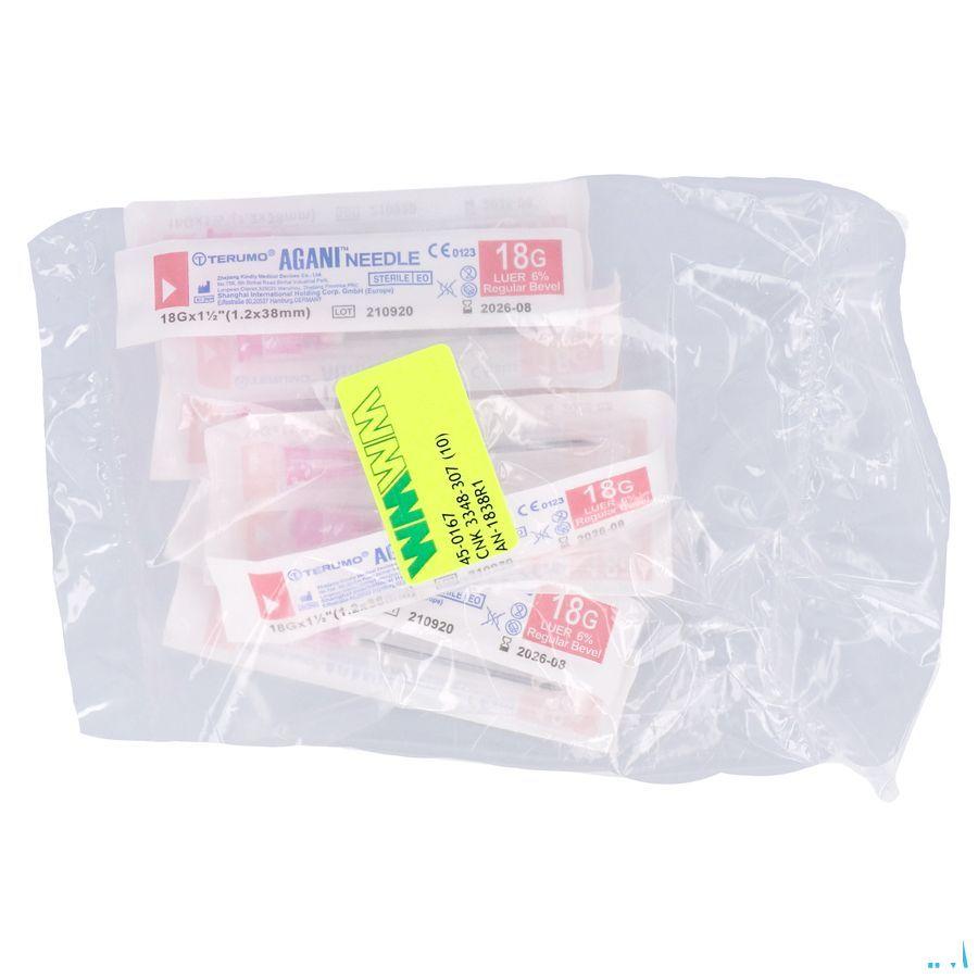Terumo Naald Agani 18g 1 1/2 Rb Roze 10  -  Terumo Europe