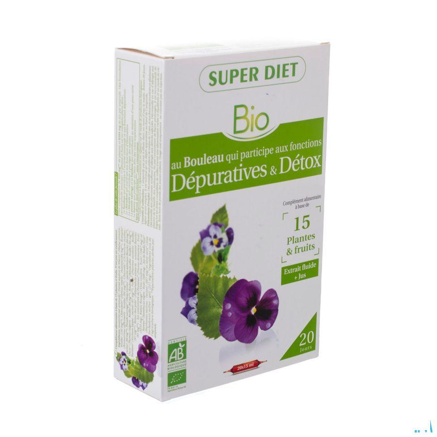 Super Diet Complexe Detox Bio Ampullen 20x15 ml  -  Superdiet Laboratoires