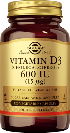 Solgar Vitamin D-3 15mcg/600IEV-Capsule 120  -  Solgar Vitamins