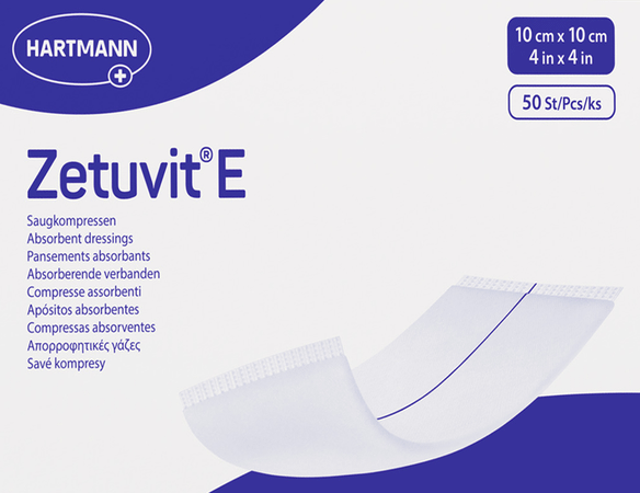Zetuvit E 10x10cm Nst. 50 P/s  -  Hartmann