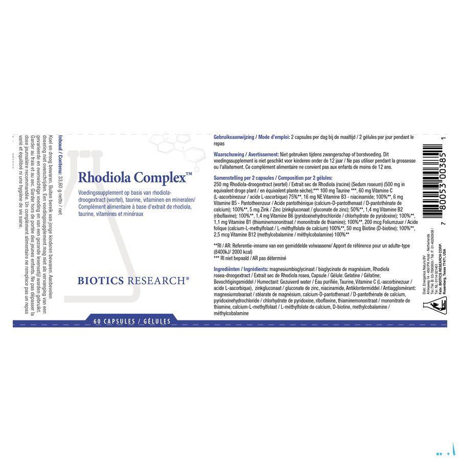 Biotics Rhodiola Complex 60 gélules  -  Energetica Natura