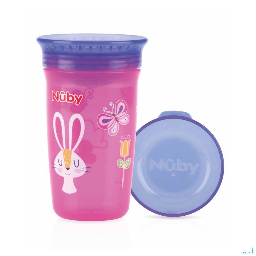 Nuby Gobelet Magique 360r 300 ml Rose 6m +   -  New Valmar
