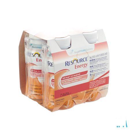 Resource Energy Drink Abrikoos 4x200 ml  -  Nestle
