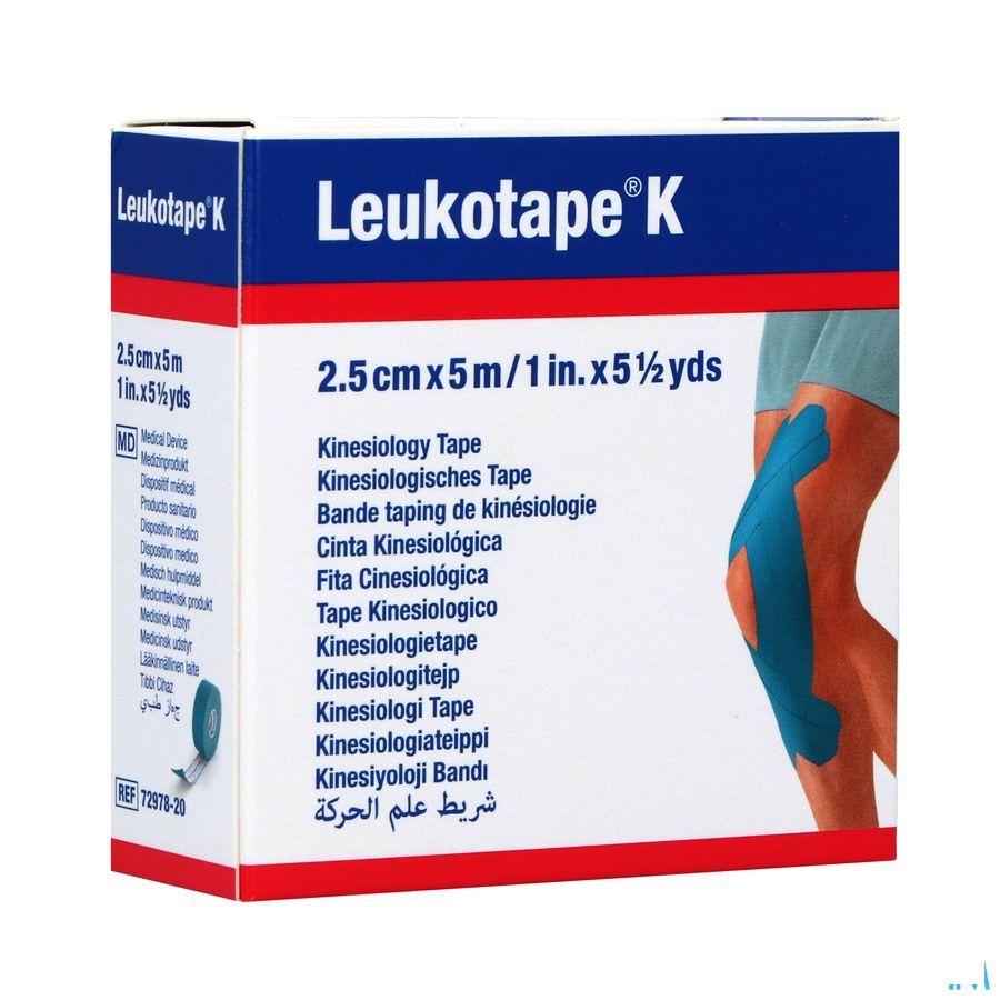 Leukotape K Kleefwindel Elast Blauw 2,5cm x 5m 1