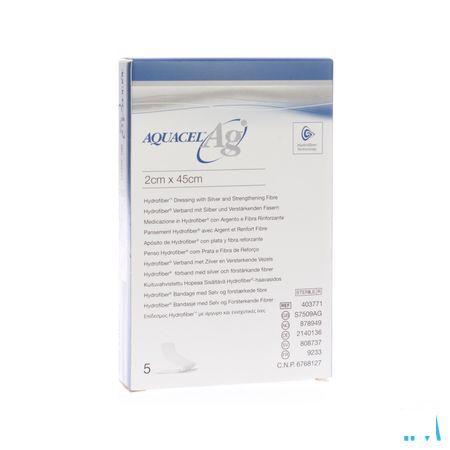 Aquacel Ag Verband Hydrofiber + versterking 2x45cm 5  -  Convatec