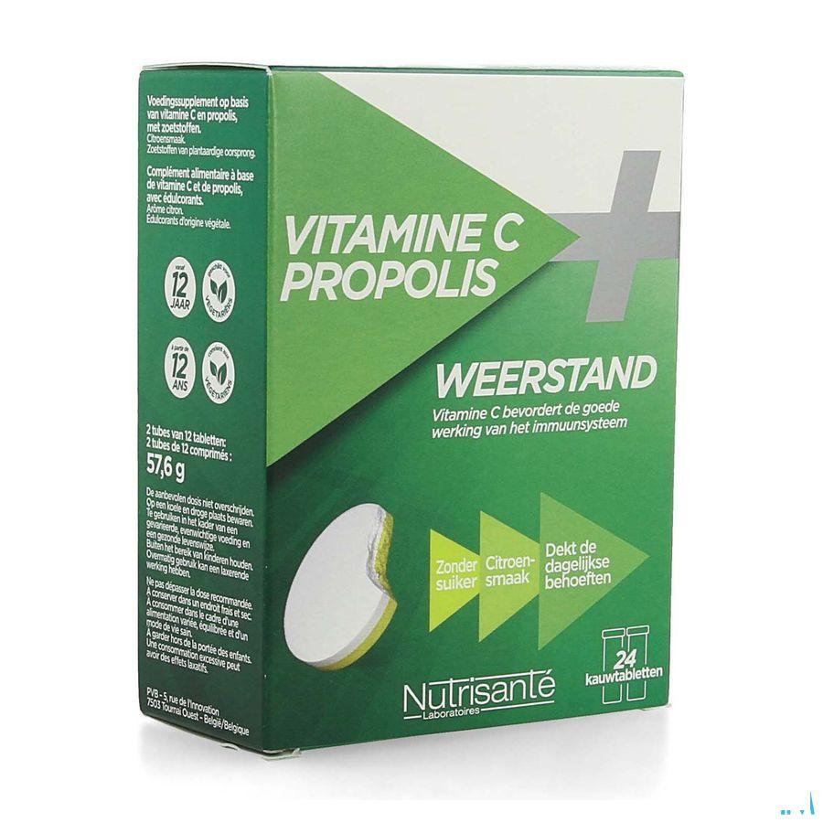 Vitamine C + propolis Kauwtabletten Tube 2x12  -  Nutrisante