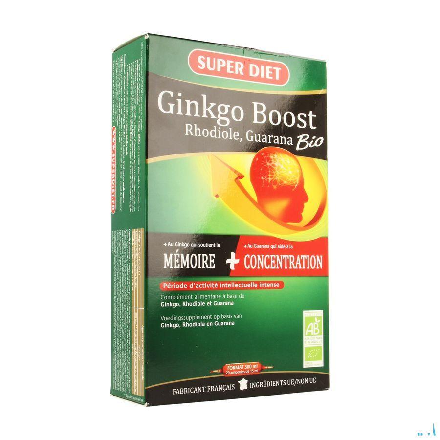 Super Diet Ginkgo Boost Bio Ampoule 20  -  Superdiet Laboratoires