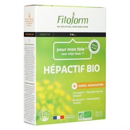 Hepactif Bio Ampoule 20x10 ml Fitoform  -  Bioholistic Diffusion