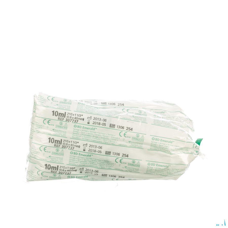 Bd Emerald Spuit 10 ml + Naald 21 gr 1 1/2 10 307737