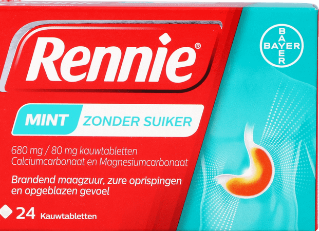 Rennie Mint zonder suiker kauwtabletten 24