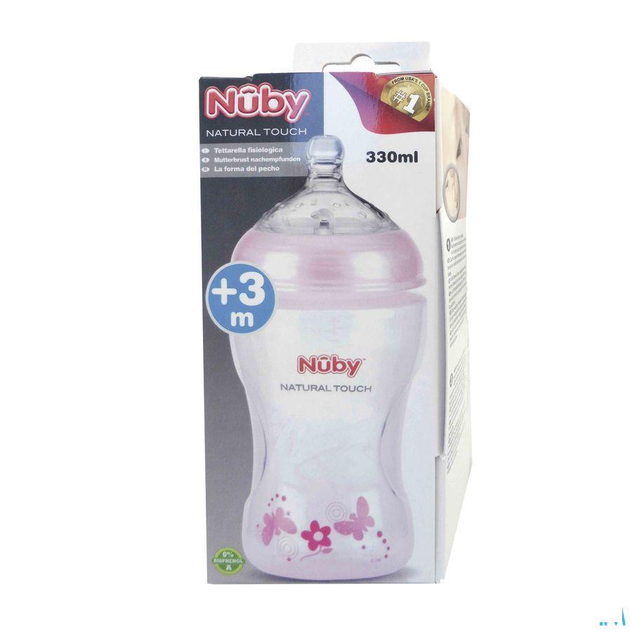Nuby Nt Biberon Rose 330 ml En Pp Avec Tetine à Debit Moyen  -  New Valmar