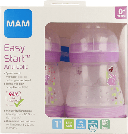 Mam Zuigfles Easy Start Anti colic 160 ml Meisje 2pack