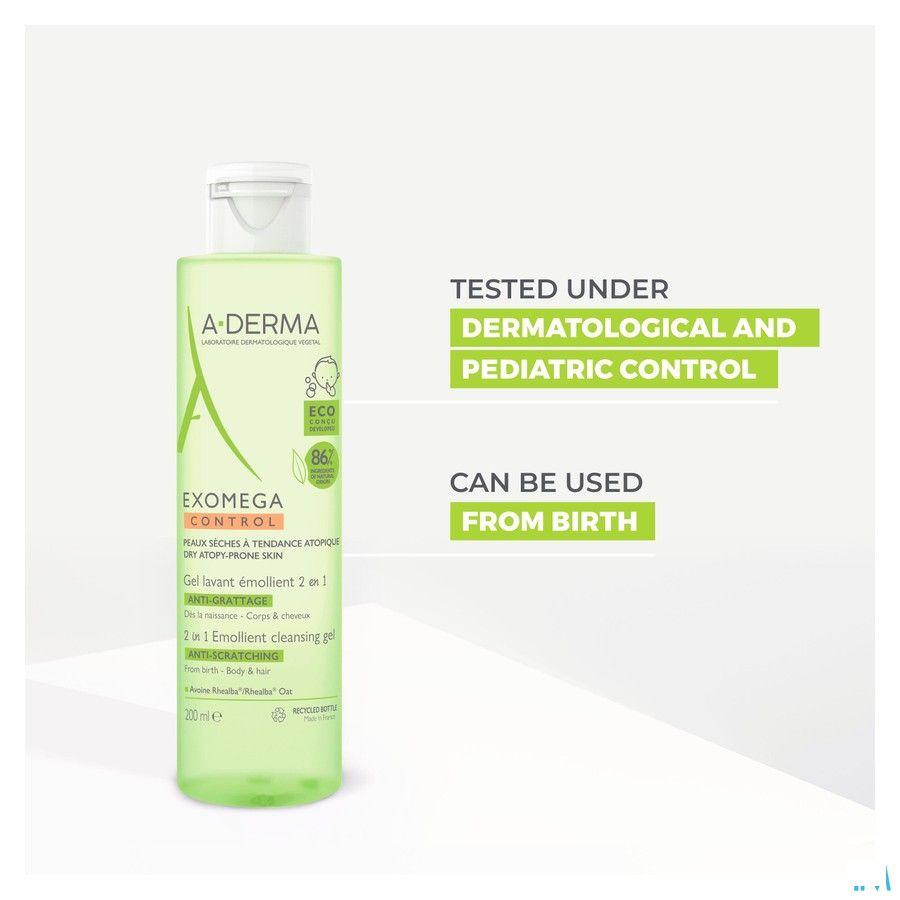 Aderma Exomega Control Reinigingsgel 2in1 200 ml  -  Aderma
