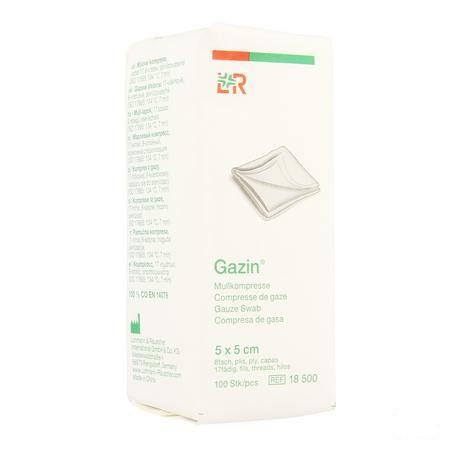 Gazin Kompres Niet steriel 8p 5,0x 5,0cm 100 18500  -  Lohmann & Rauscher