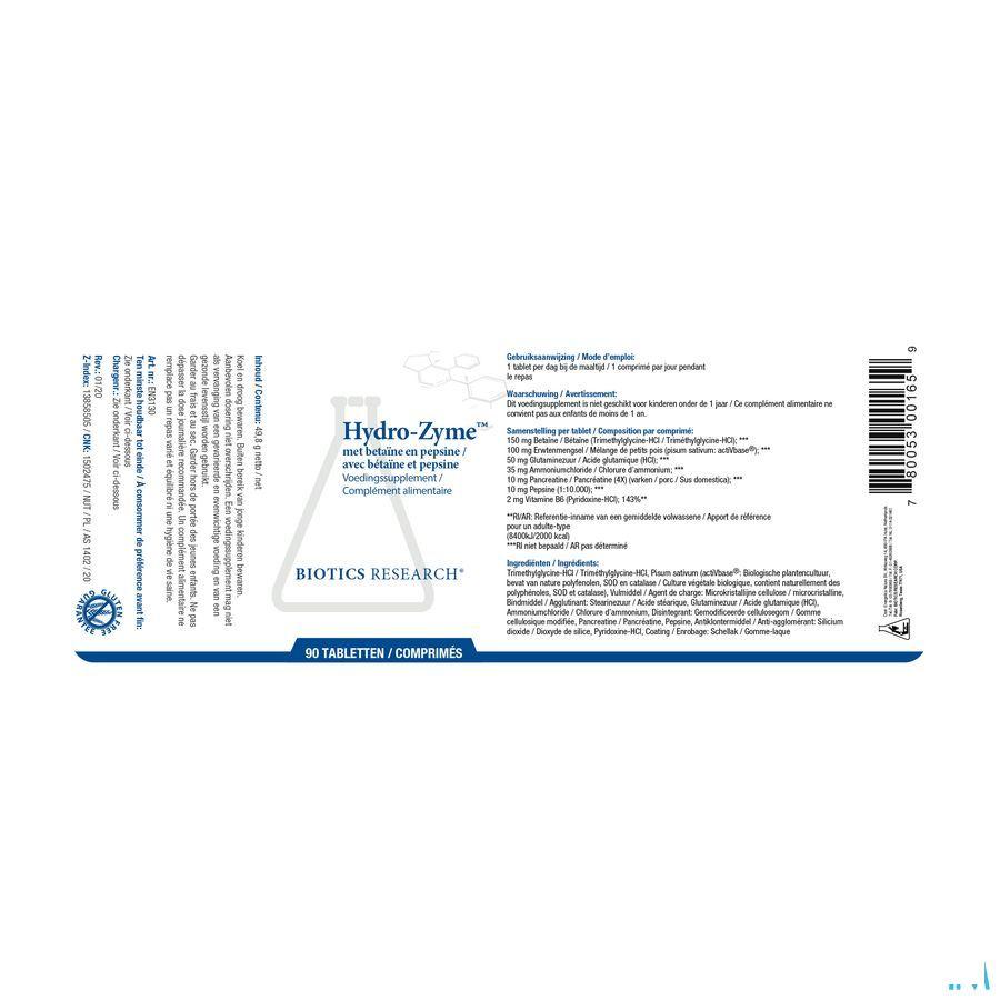 Biotics Hydro-Zyme 90 comprimés  -  Energetica Natura