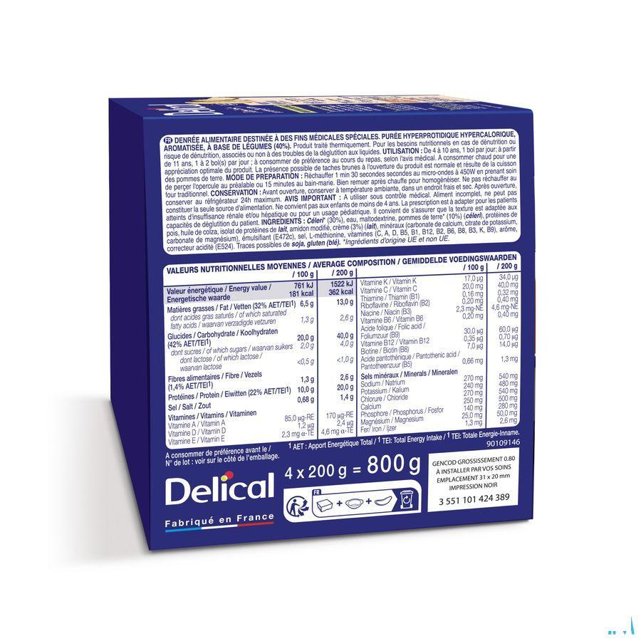 Delical Puree Celeri Pommes De Terre Hphc 4 x 200 gr