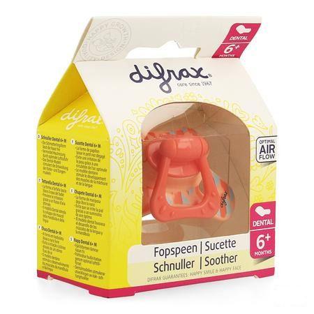 Difrax Sucette Silicone Dental Avec Anneau + 6m 800  -  Difrax