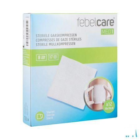 Febelcare Gaaskompres Steriel 10,0x10,0cm 12x1