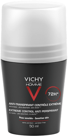 Vichy Homme Deo Anti transp. 72u Roller 50 ml  -  Vichy