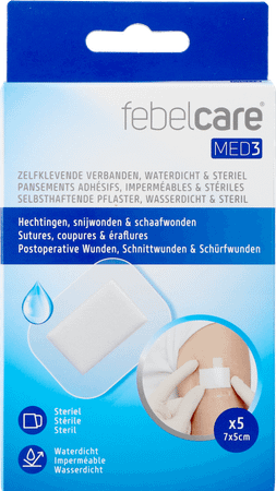 Febelcare Med3 Verb.Zelfkl Ster.Wtp 7X5Cm 5