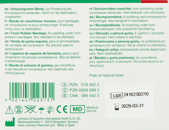 Komprex Binde 8cmx 2m Dikte 0,5cm 22313  -  Lohmann & Rauscher