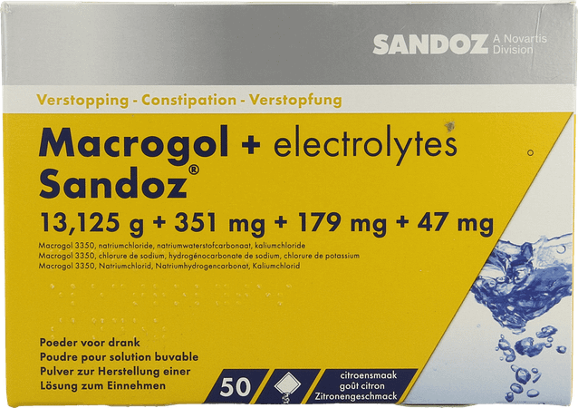 Macrogol + Electr Sandoz Poeder Ciroensmaak 50x13,7g