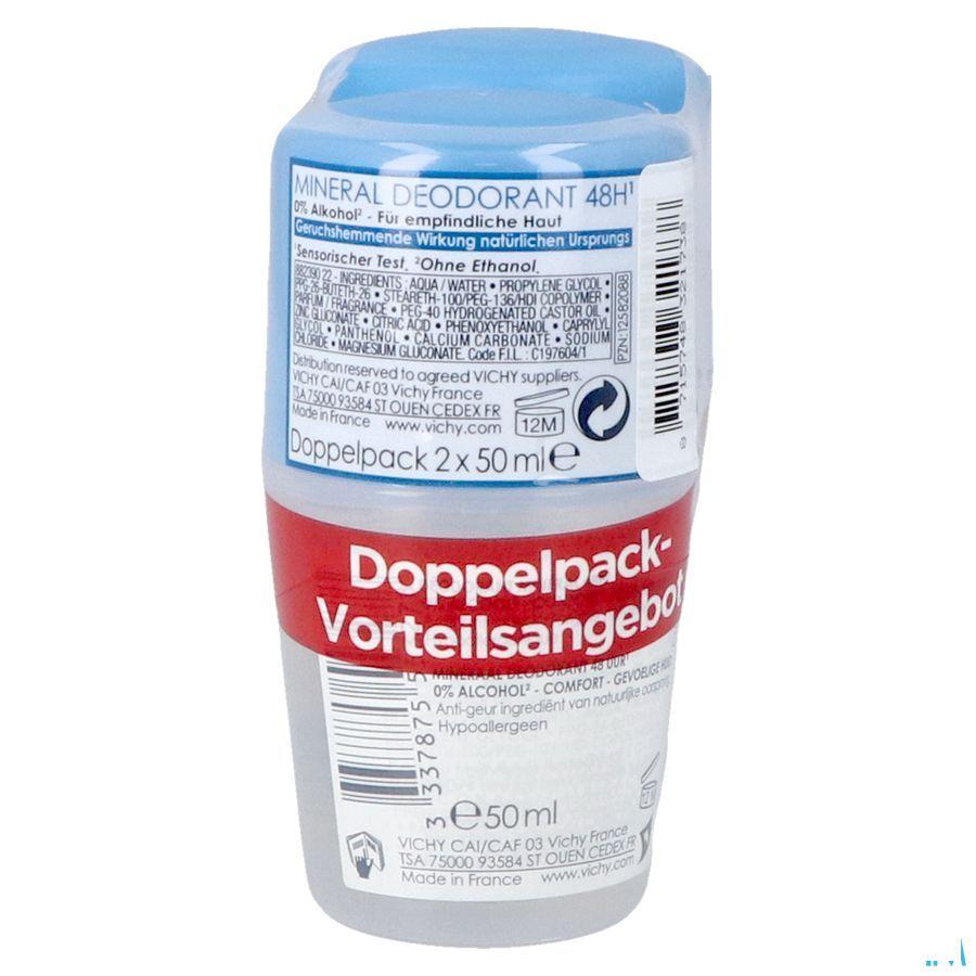 Vichy Deo Mineraal Roller 48u Duo 2x40 ml  -  Vichy