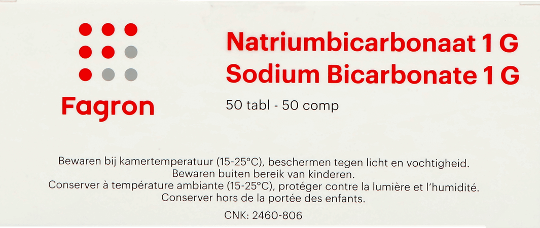 Bicarbonate Sodium 1 gr Ud Comprimes 50  -  Fagron