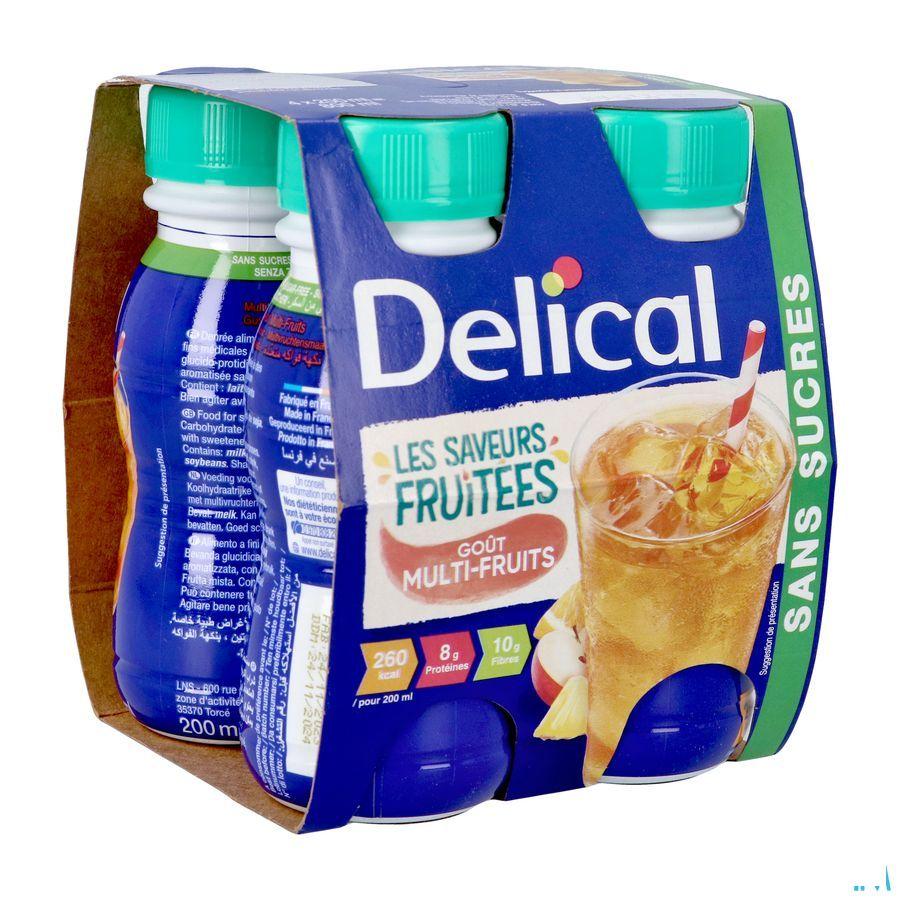 Delical Drink Multivruchten Z/Suiker 4 x 200 ml