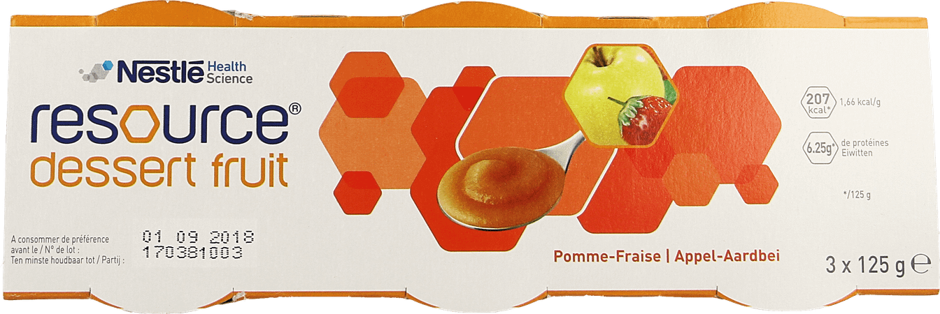 Resource Dessert Fruit App.-aardb. 3x125 gr 12332829  -  Nestle