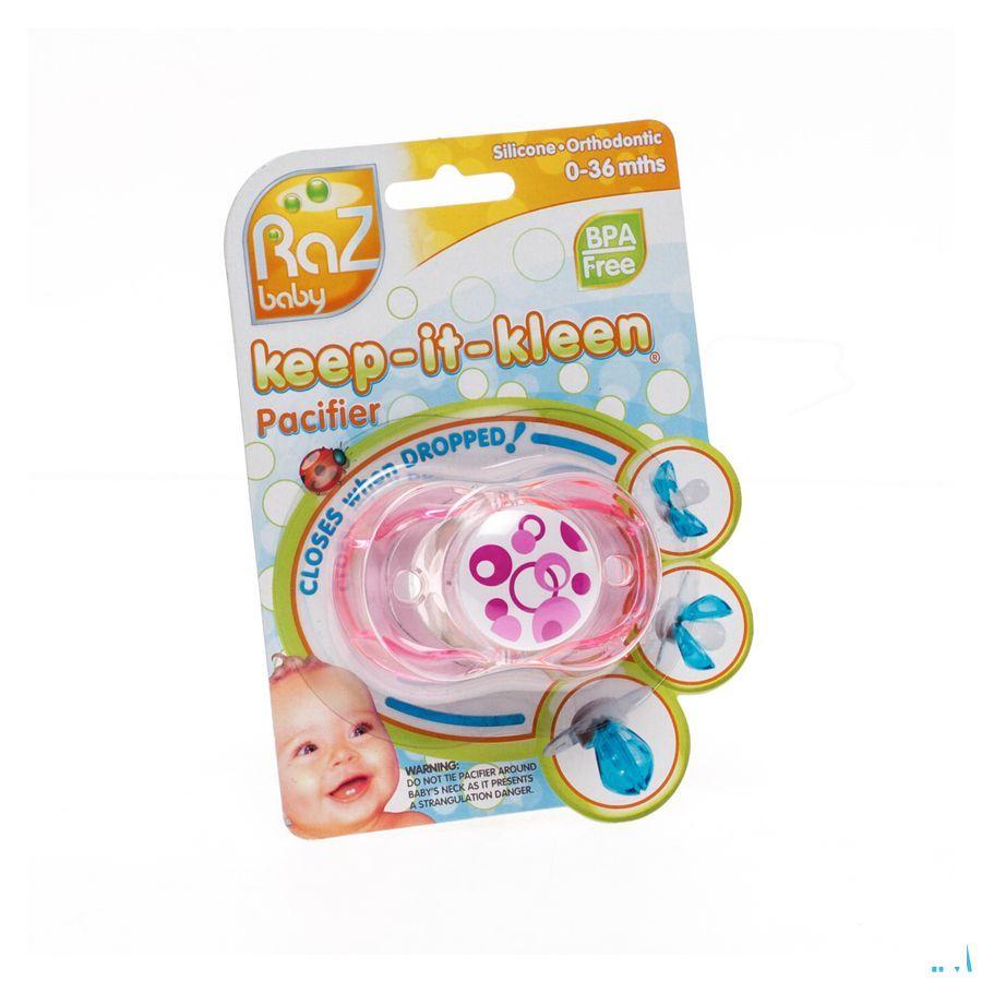Raz Baby Keep It Clean Sucette Pink Circles  -  Solidpharma