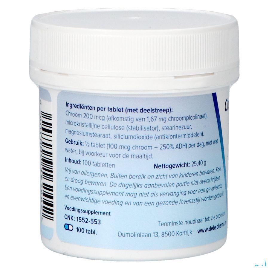 Chromium Picco 200y Comprimes 100  -  Deba Pharma