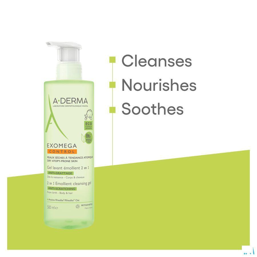 Aderma Exomega Control Reinigingsgel 2in1 500 ml  -  Aderma