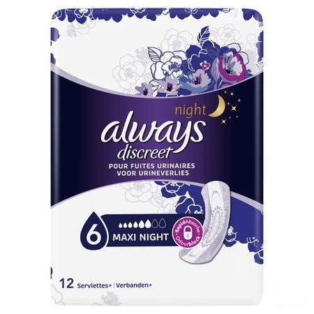 Always Discreet Incontinence Pads Maxi Night Spx12