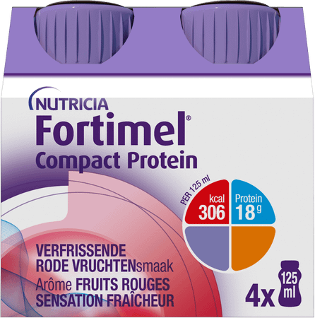 Fortimel Compact Protein Fraich. Fr.rouge 4x125 ml  -  Nutricia