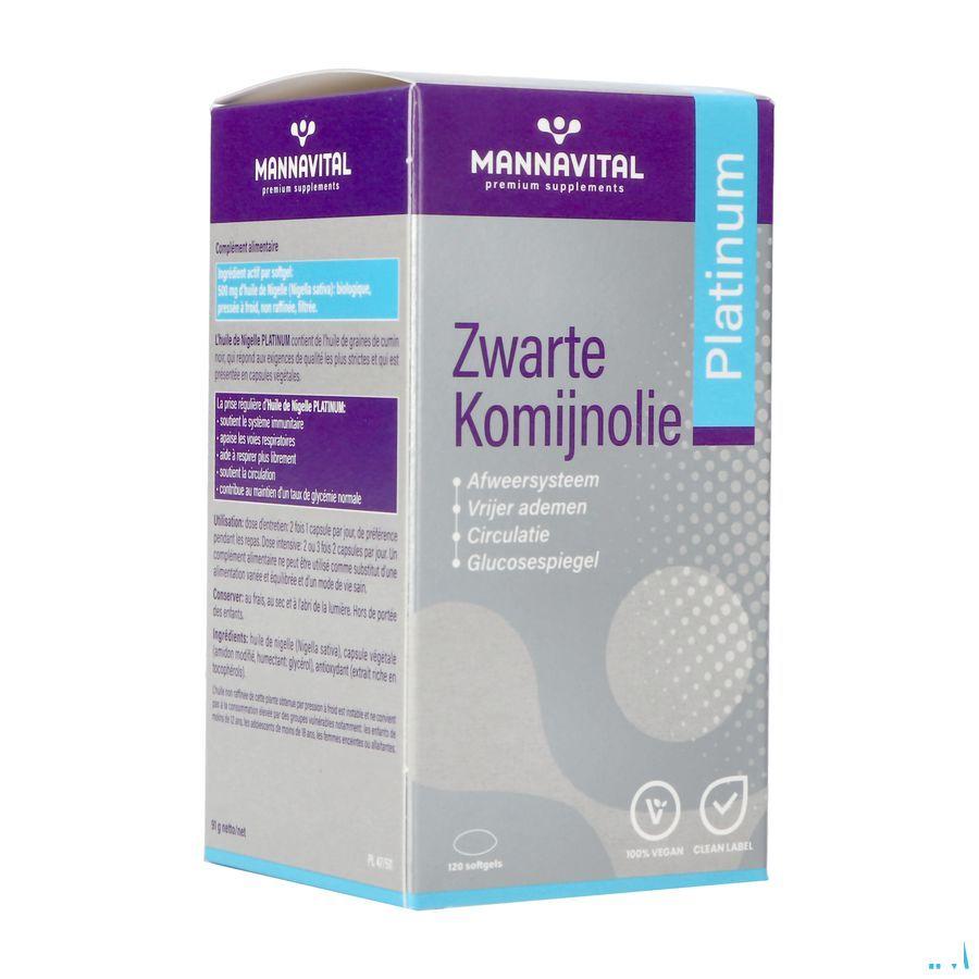 Mannavital Omega 3 Zwarte Komijnolie V-Caps 120