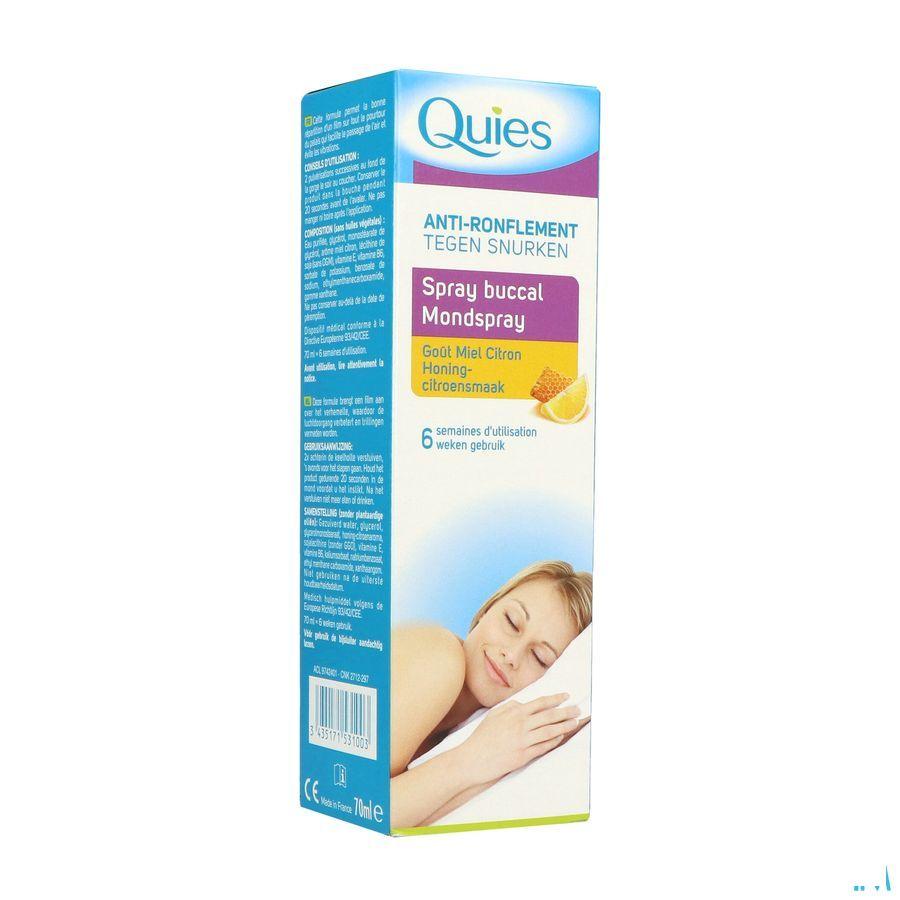 Quies Tegen Snurken Honing-citroen Mondspray 70 ml  -  Quies