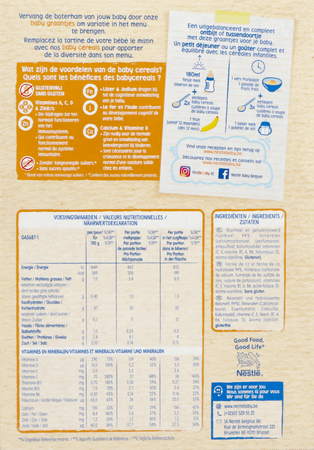 Nestle Baby Cereals Rijst Vanille Glutenvrij 500 gr  -  Nestle