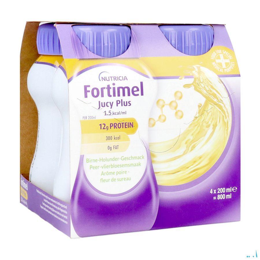 Fortimel Jucy Plus Peer Vlierbloes. 4 x 200 ml 185088