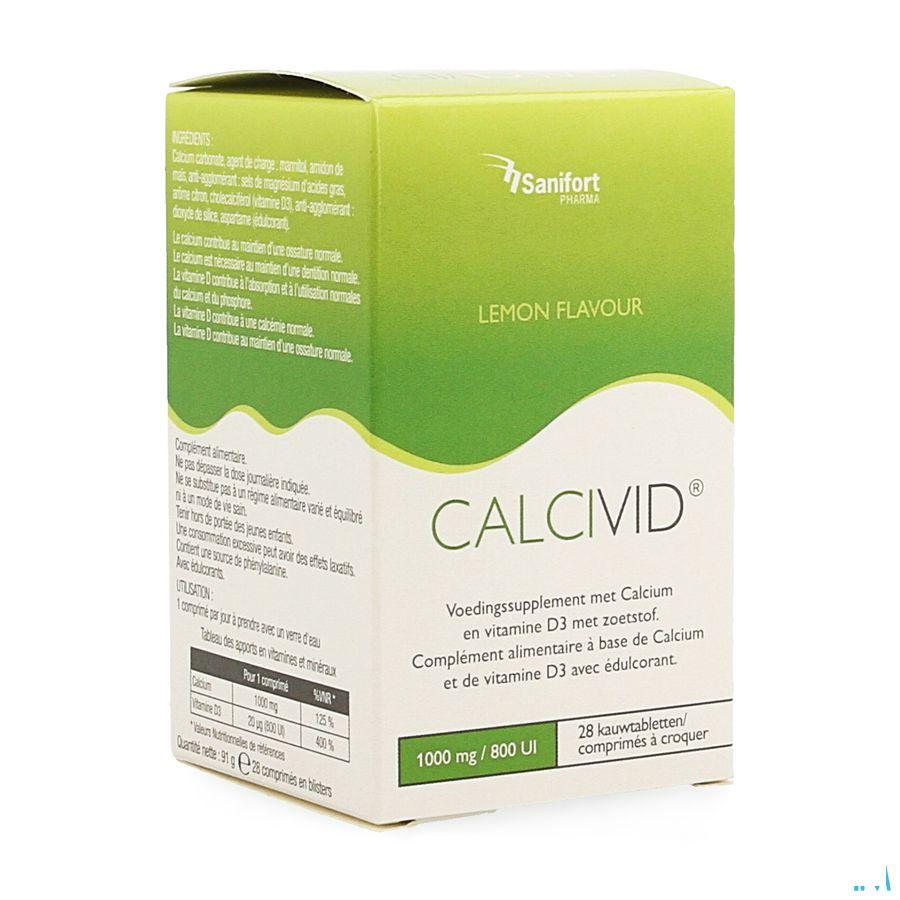 Calcivid 1000 mg/800IELemon Chew 28 