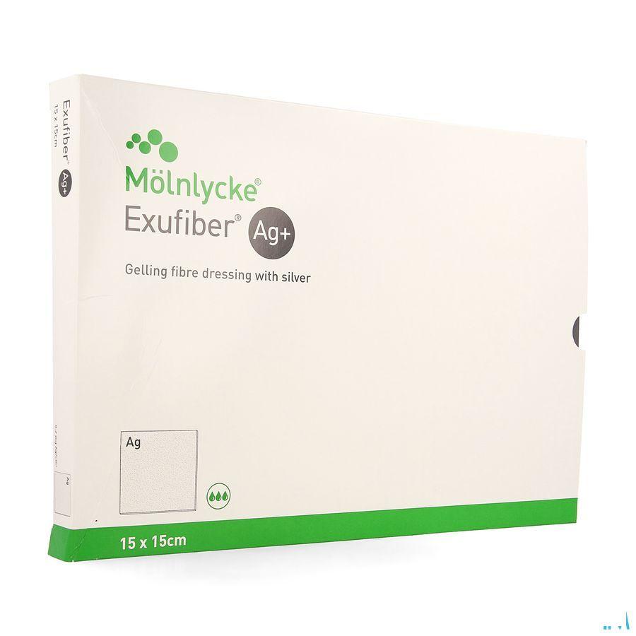 Exufiber Ag Gel.Fibre Dressing Ster 15 X 15cm 10