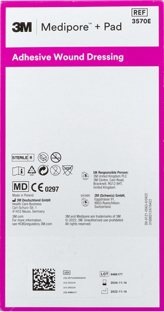 Medipore + Pad 3m 10x20,0cm 25 3570e  -  3M