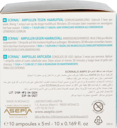 Ecrinal A/Haaruitval Amp 10 x 5ml