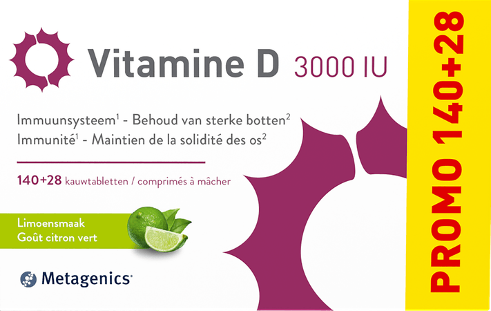 Vitamine D 3000Iu Kauwtabl 140+28 Metagenics  -  Metagenics Belgium