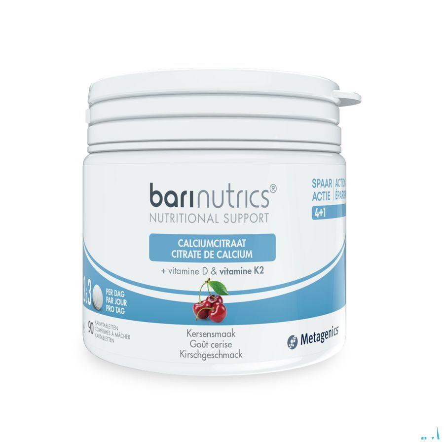 Barinutrics Calciumcitraat Kers + K2 Kauwtabletten 90  -  Metagenics